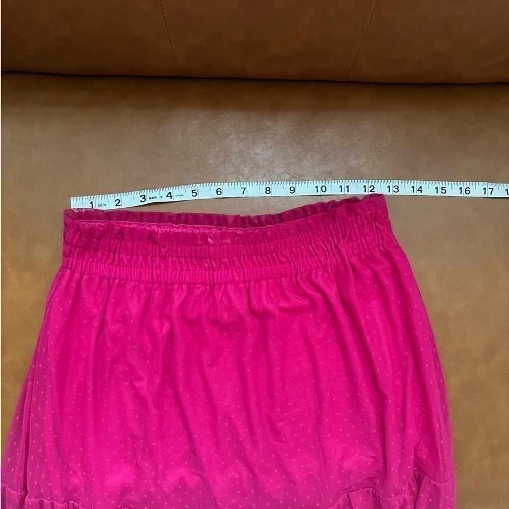 Lauren Conrad Women’s XS Barbie Midi Tiered Hot Pink Classic Dotted Tulle Skirt - Picture 6 of 9